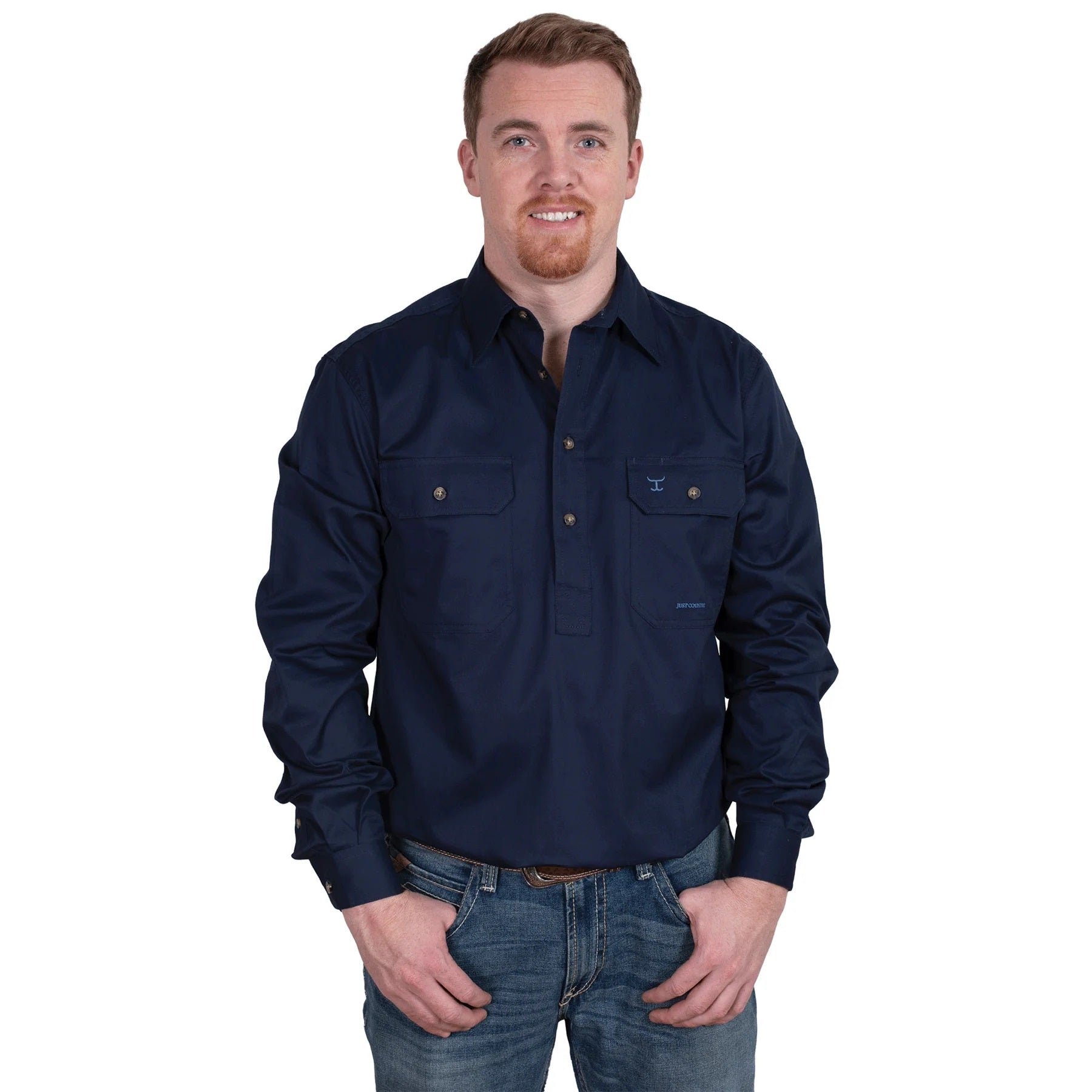 Just Country Men's Cameron Half Button Workshirt