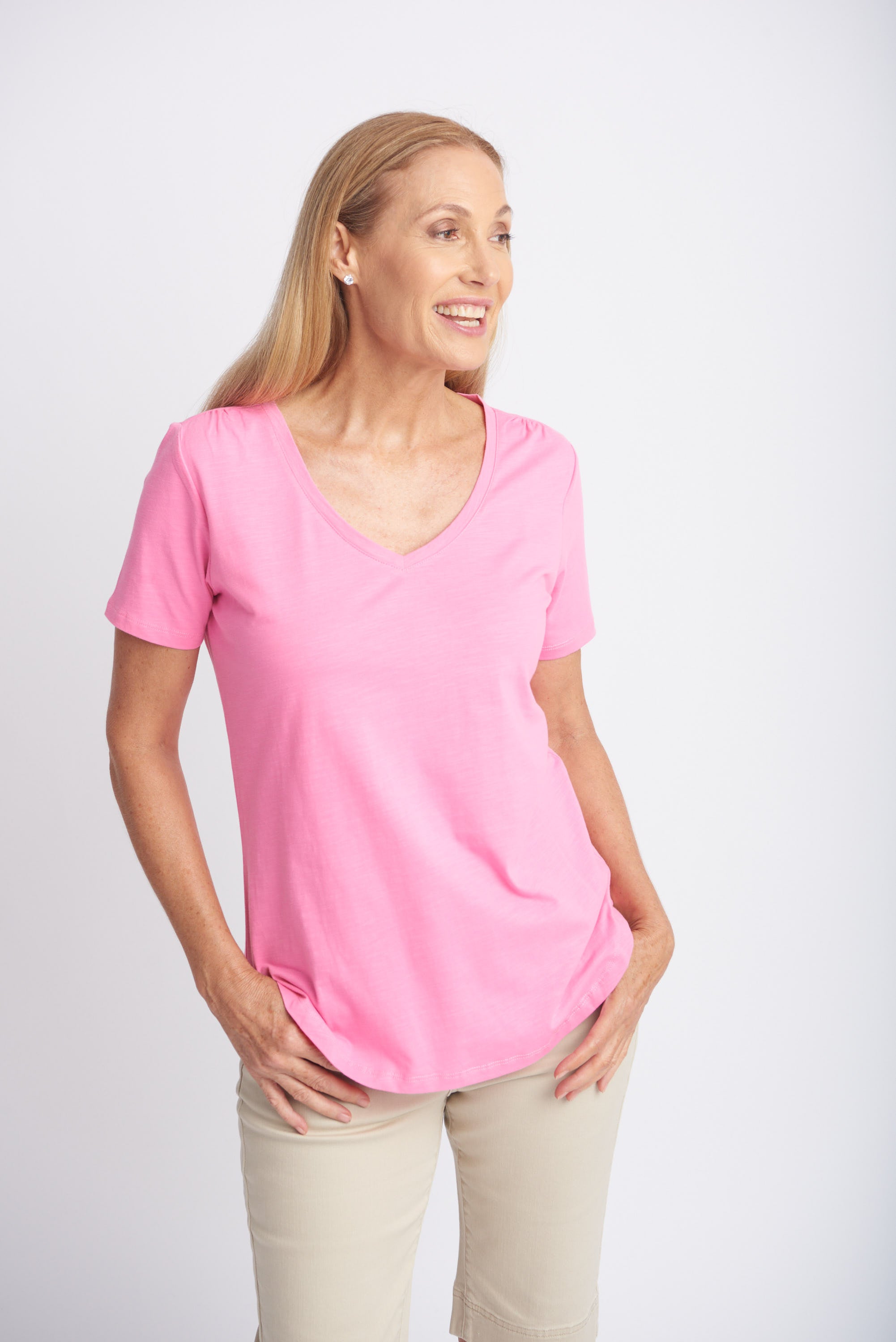 Goondiwindi Cotton Cotton V Neck Tee