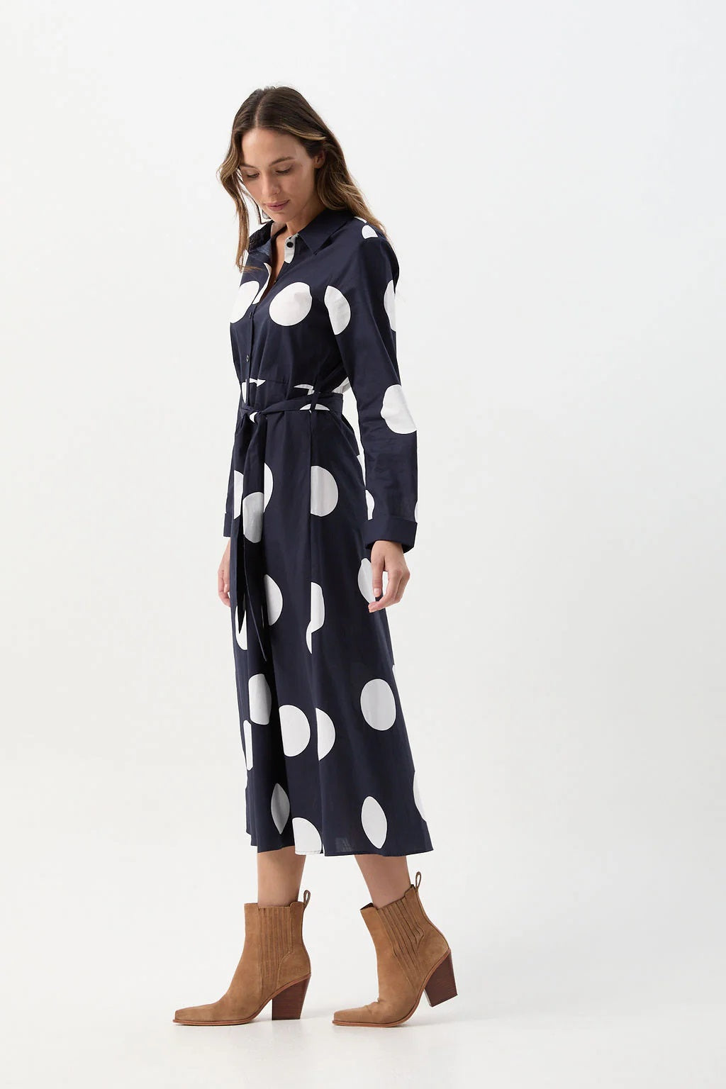 Goondiwindi Cotton Spot Dress with Self Belt