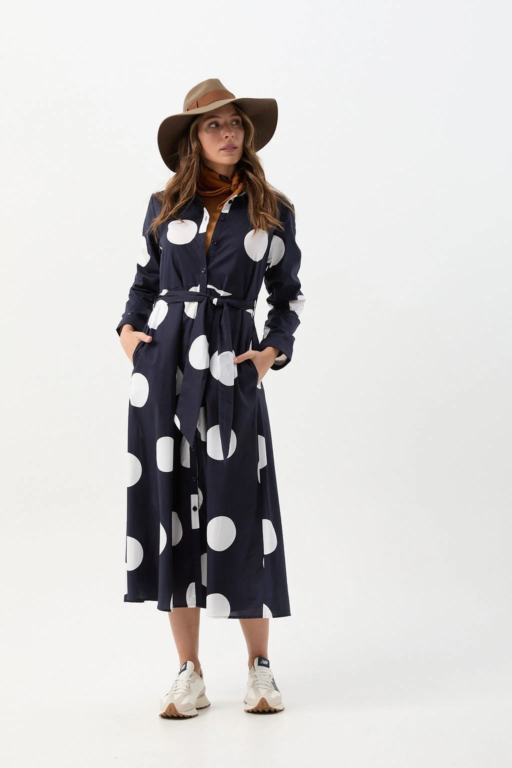 Goondiwindi Cotton Spot Dress with Self Belt