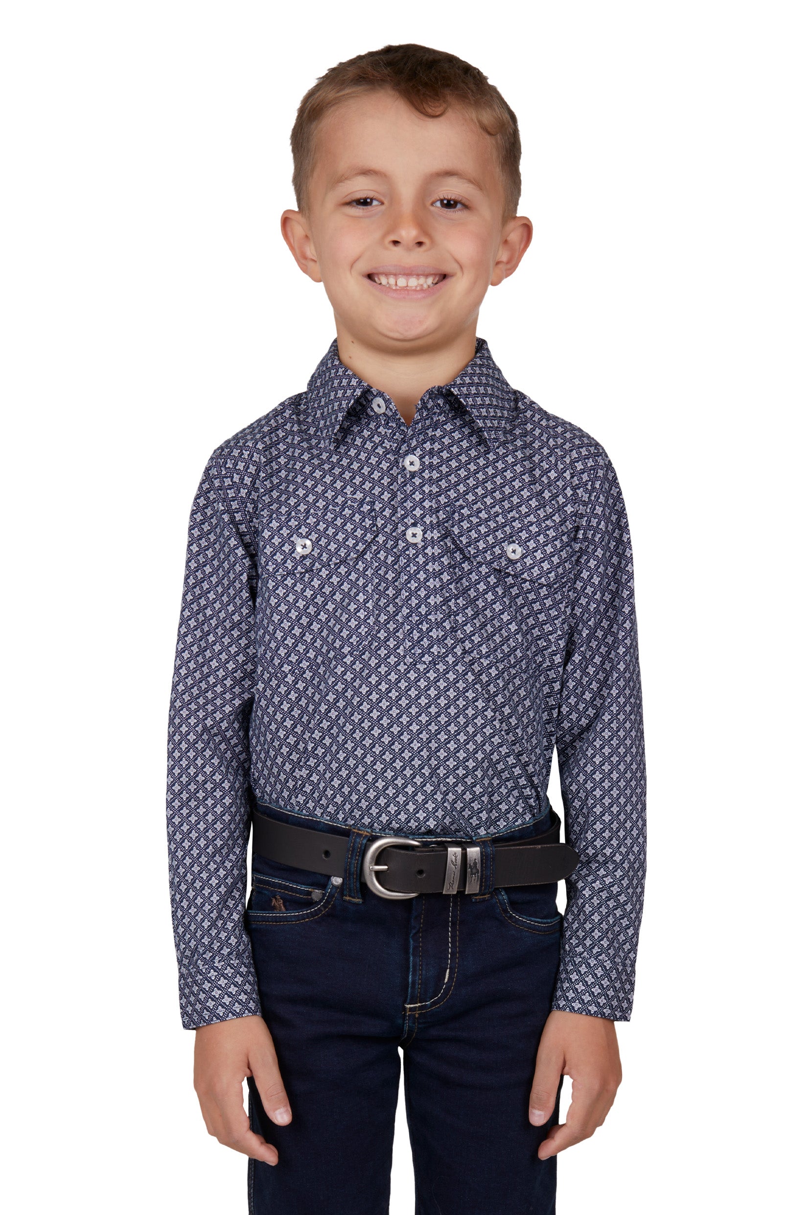 Thomas Cook Kids Quin Half Placket LS Shirt