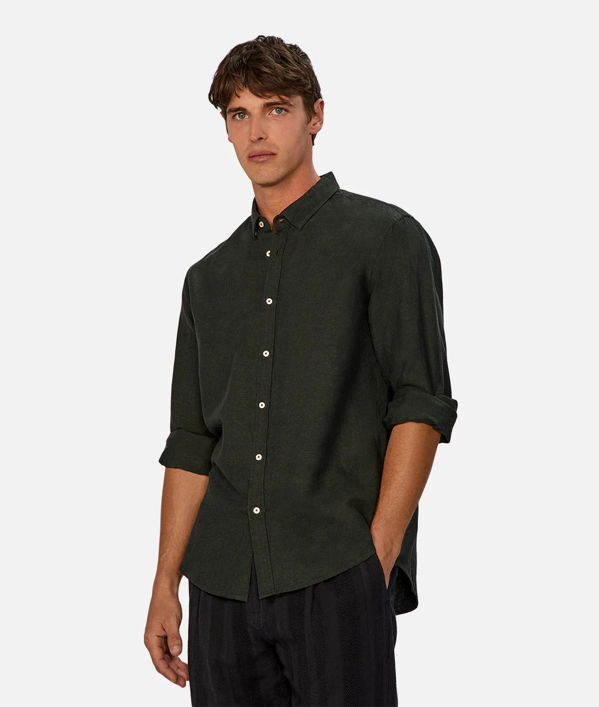 Industrie Men's Tennyson Linen Blend Long Sleeve Shirt