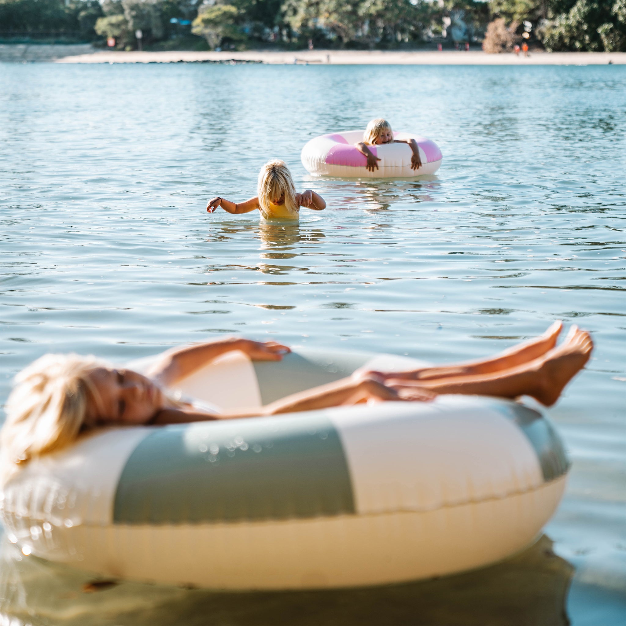 Sunnylife Tube Pool Ring - Olive Stripe