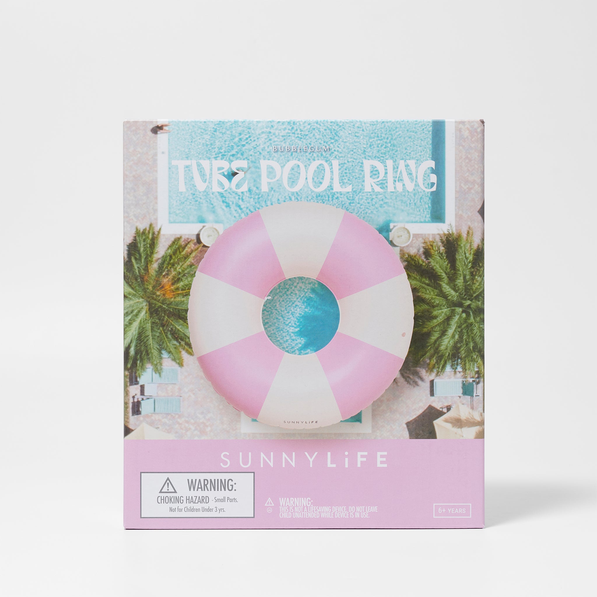 Sunnylife Tube Pool Ring - Pink Stripe