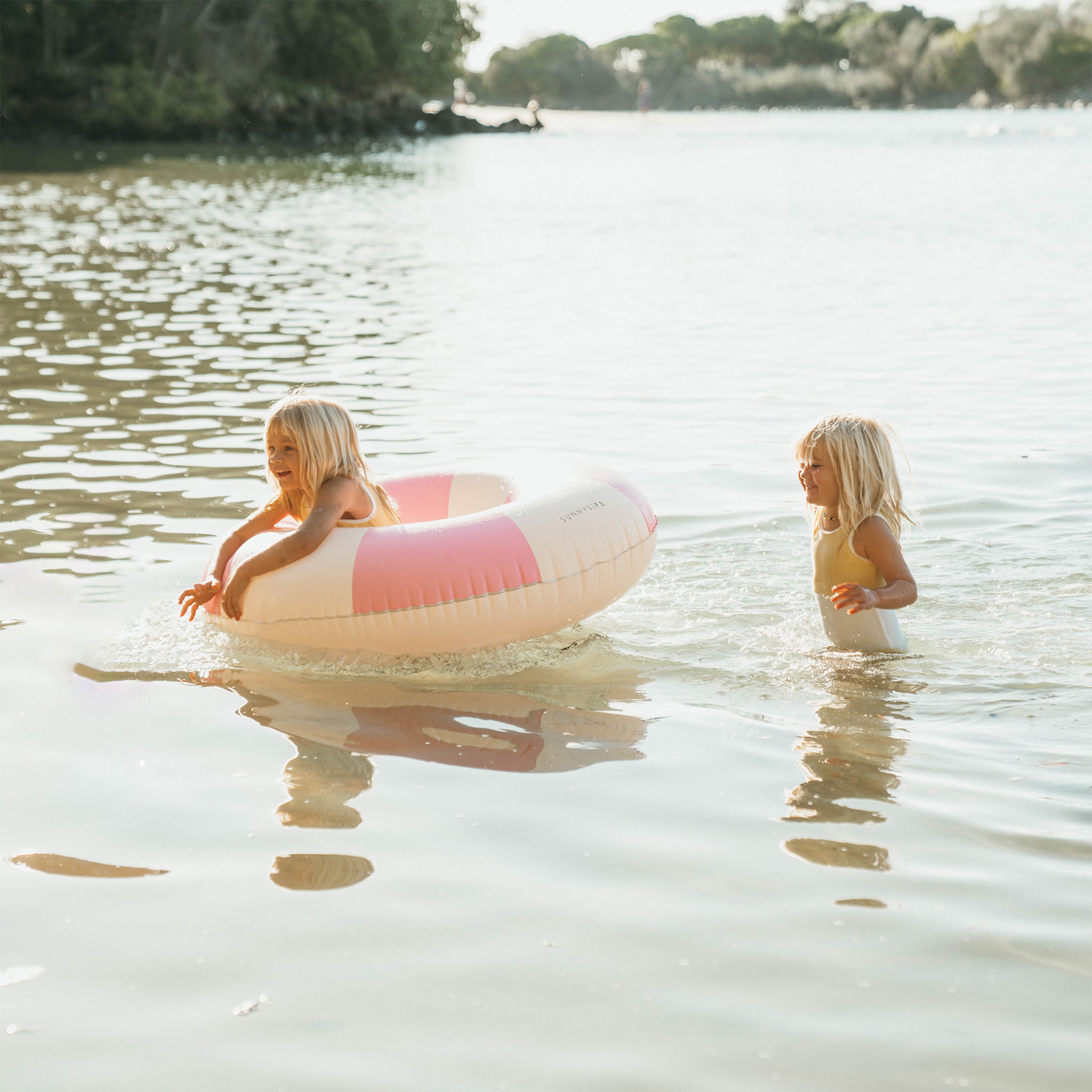 Sunnylife Tube Pool Ring - Pink Stripe