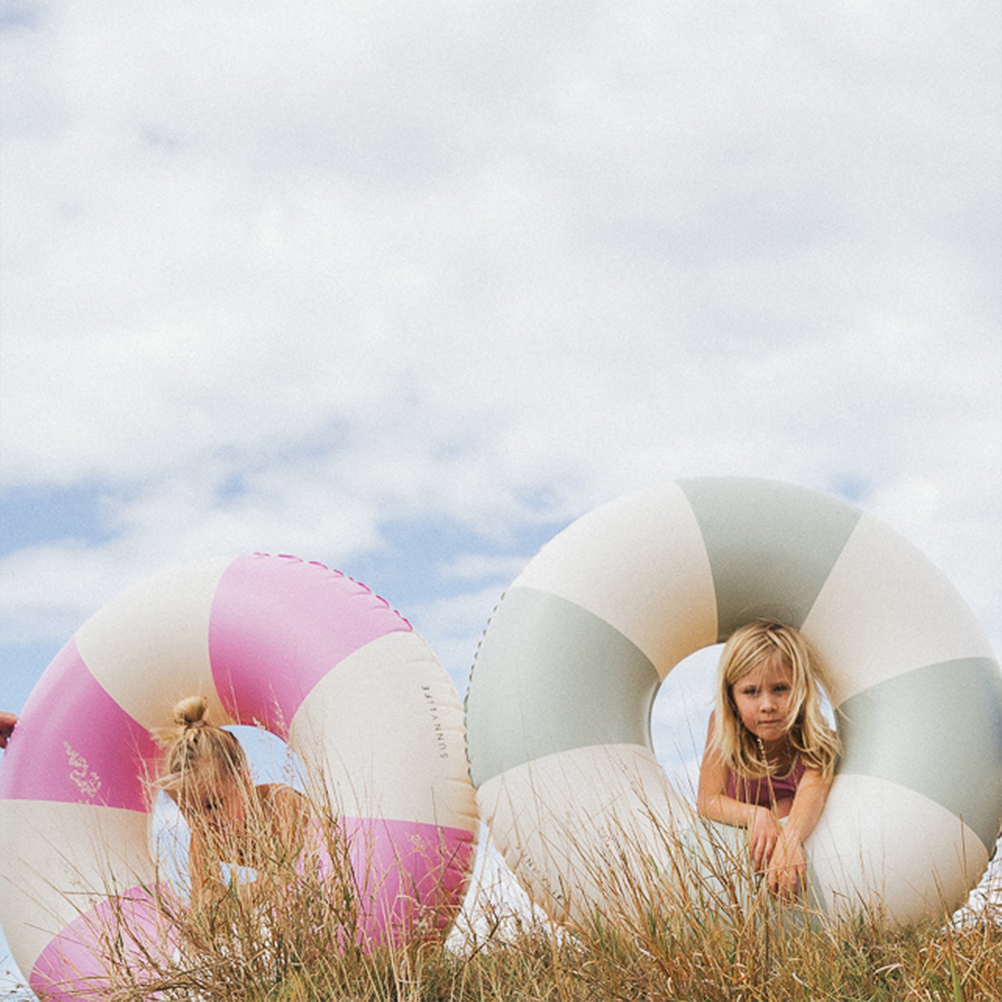 Sunnylife Tube Pool Ring - Pink Stripe