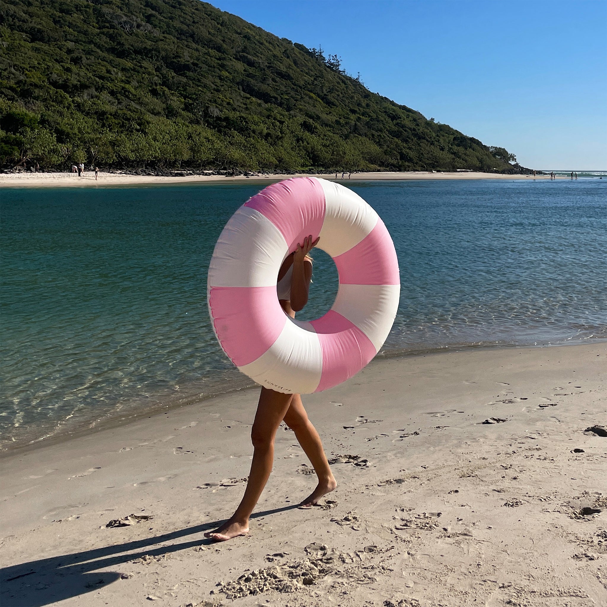 Sunnylife Tube Pool Ring - Pink Stripe