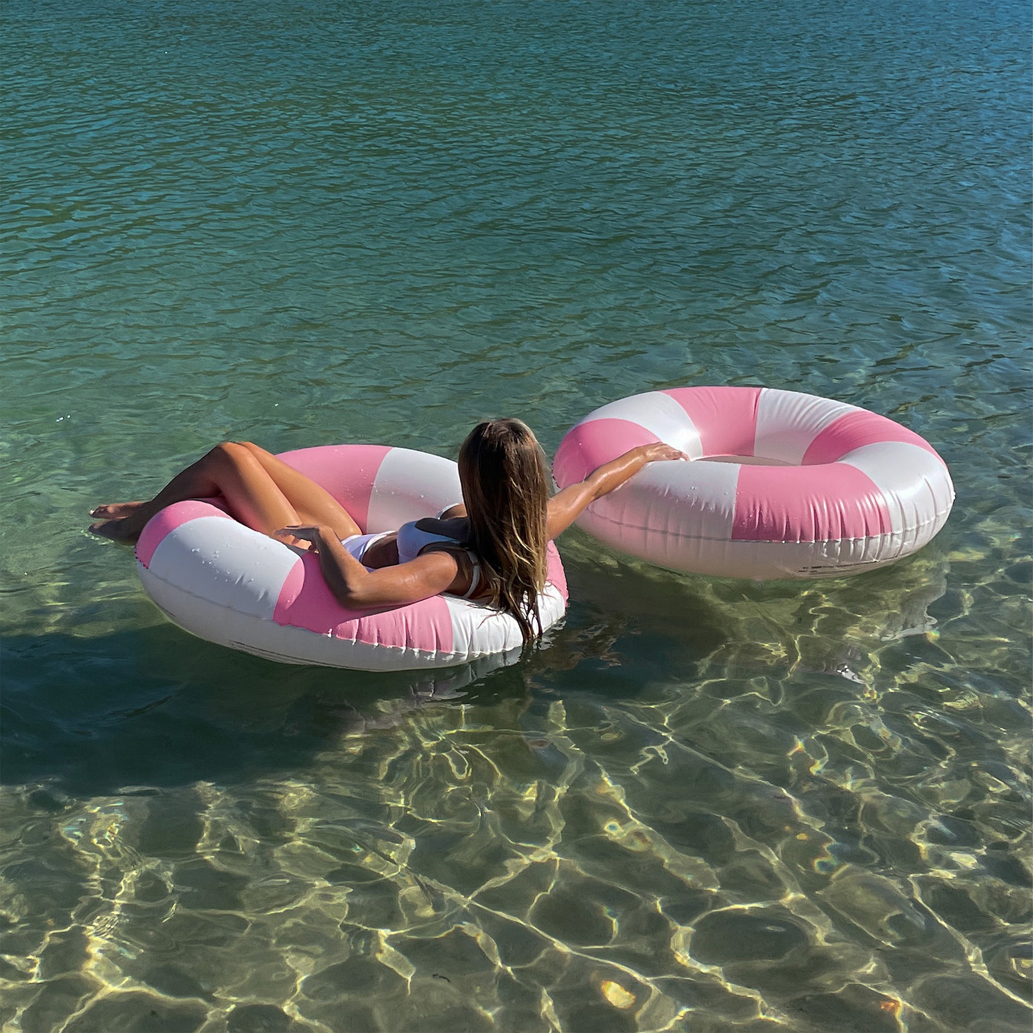 Sunnylife Tube Pool Ring - Pink Stripe