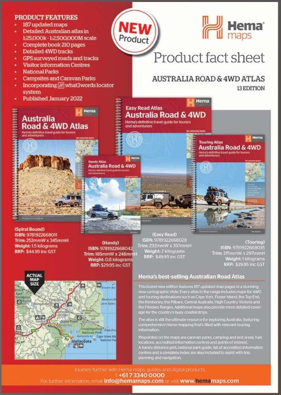 Hema Maps Australia Road & 4WD Atlas (Spiral Bound) - 252 x 345mm