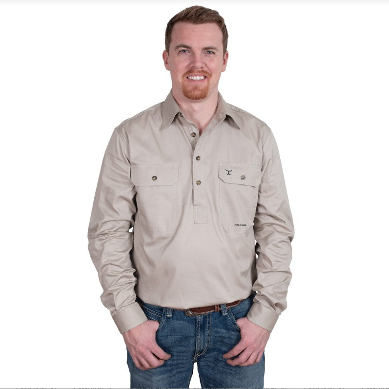 Just Country Men's Cameron Half Button Workshirt