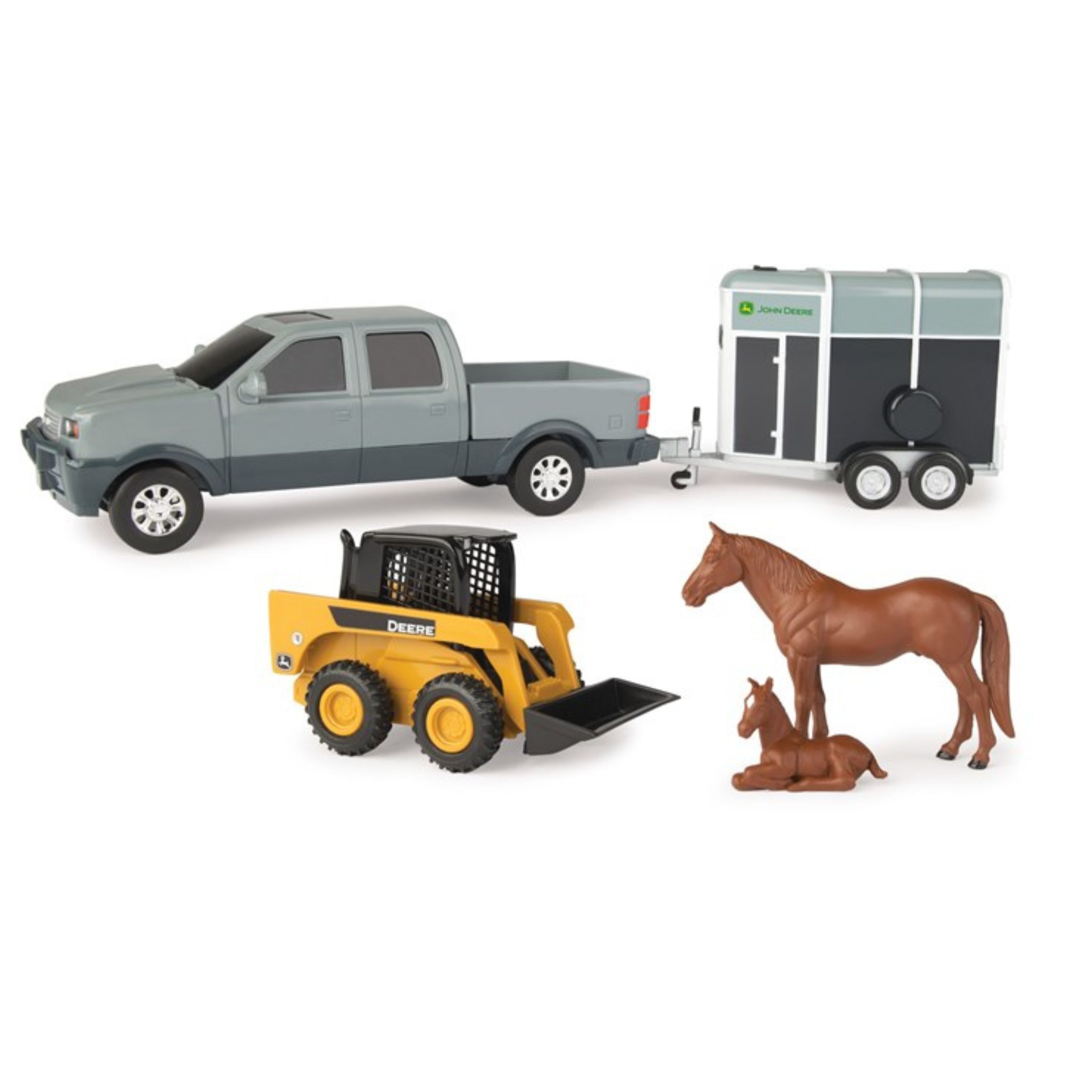 John Deere 1:32 Pickup & Livestock trailer set