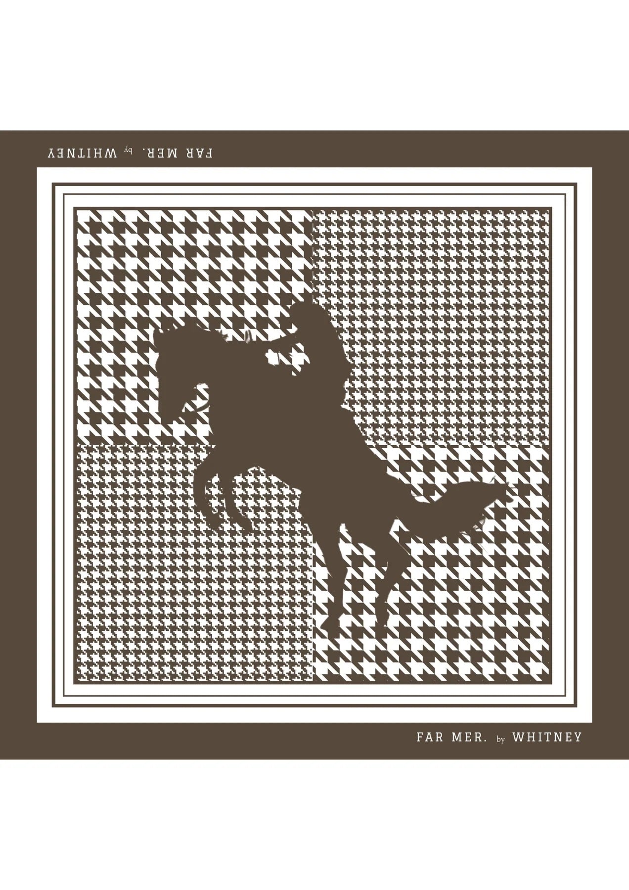 FAR MER Houndstooth Horse Chocolate Silk Bandana