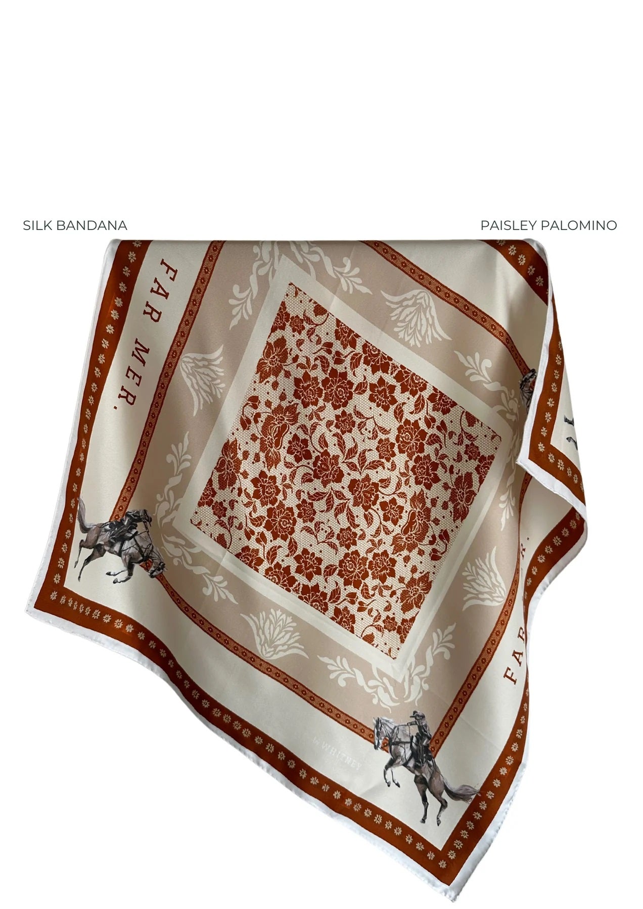 FAR MER Paisley Palomino Silk Bandana