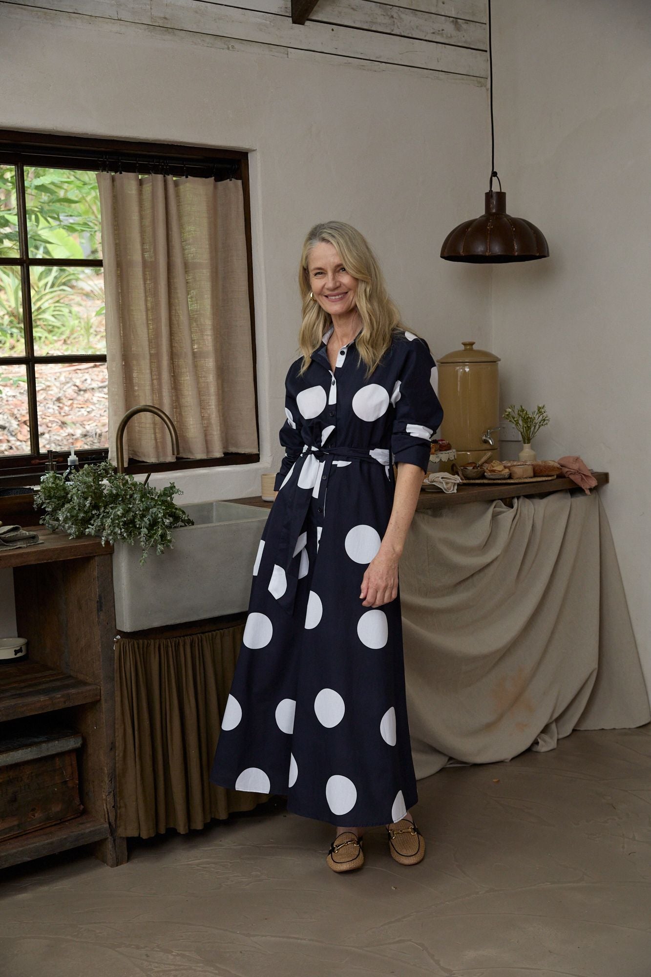 Goondiwindi Cotton Spot Dress with Self Belt